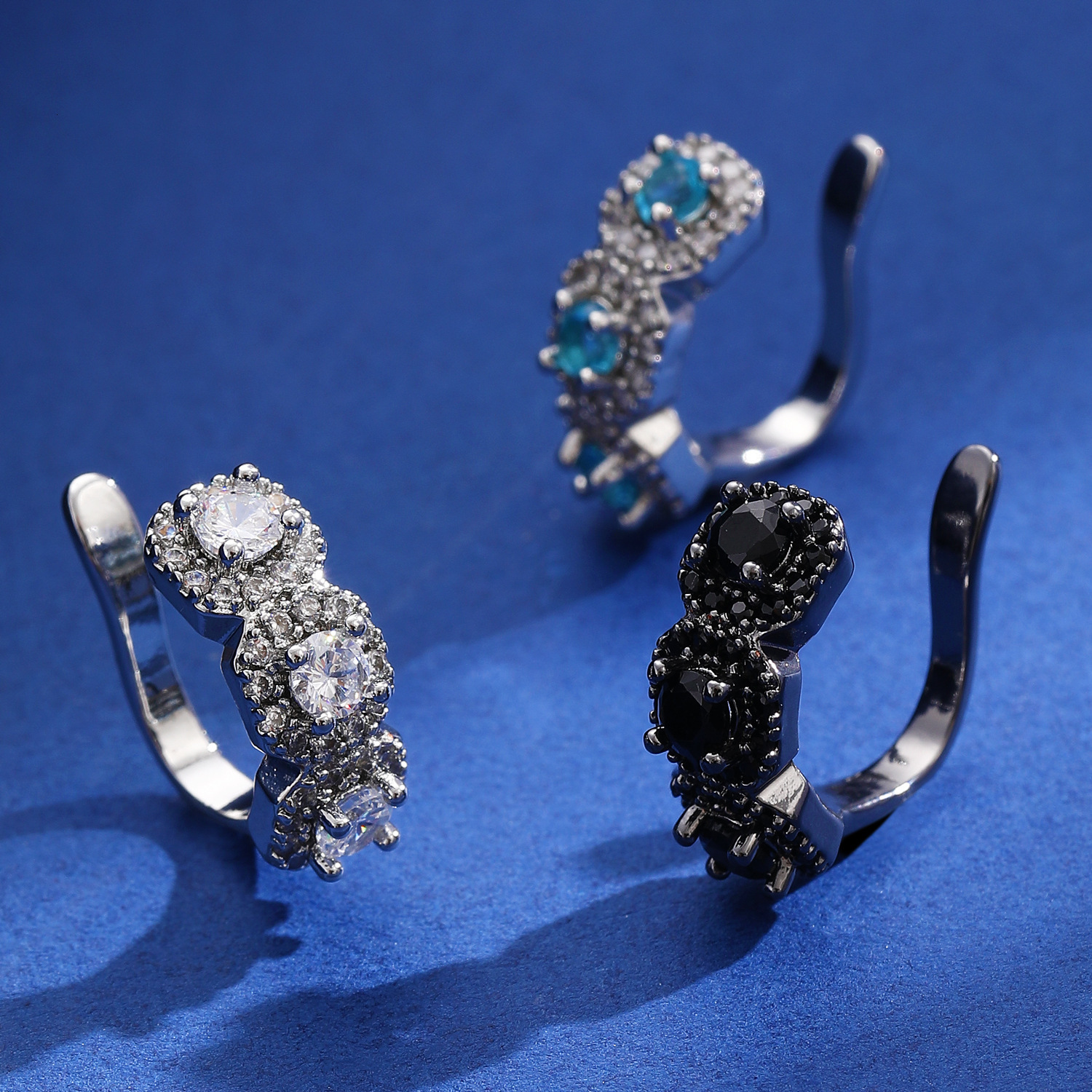 Single Cuff Ice Sugar Personality Unisex Jewelry Handsome Full Ear Clip Non-Pierced