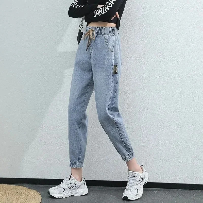 Cargo Jean Spring and Autumn Korean Version of High Waist Pants Loose Slimming Straight Leg Bundle Haren 250923
