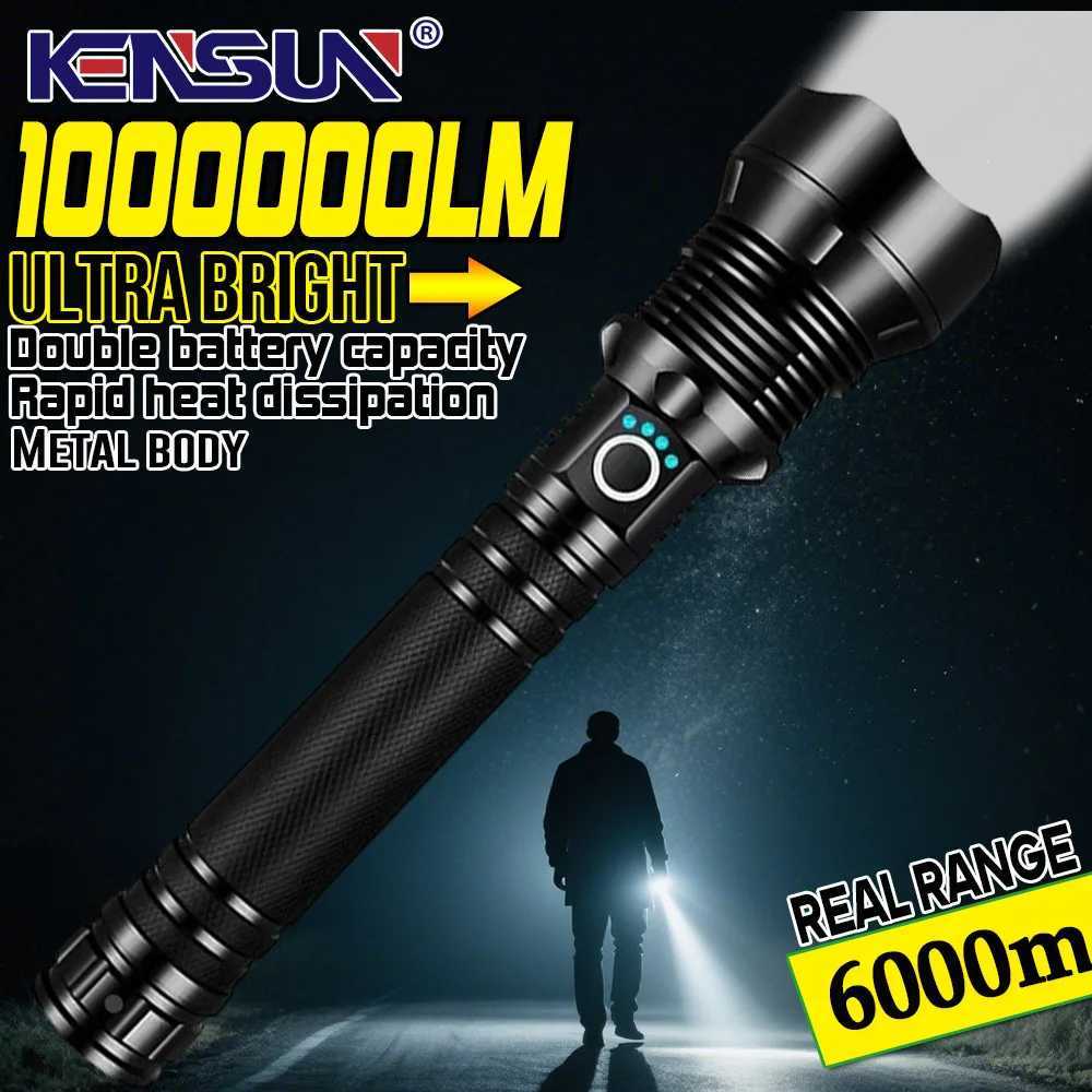 High Power LED Flashlight Super Bright Lantern Zoom Tactical Torch USB Rechargeable Powerful Hand Lamp Camping Outdoor Fishing D2509281
