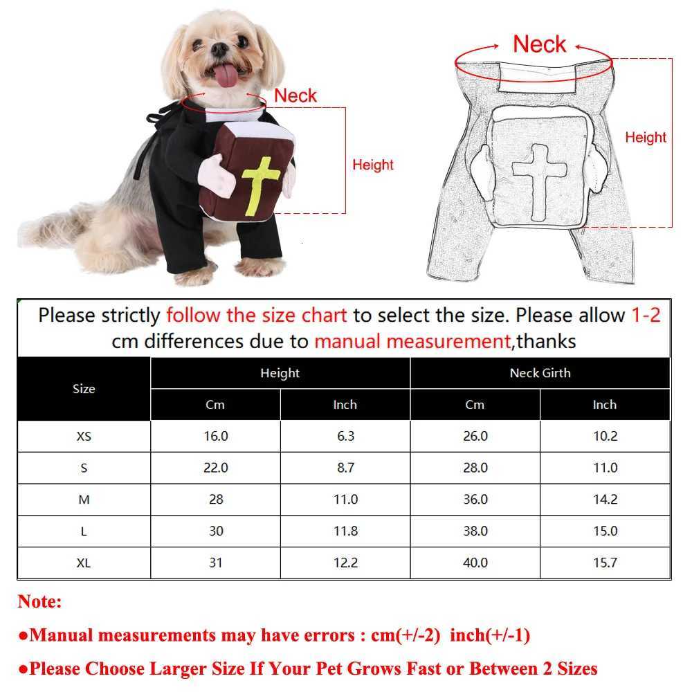 Dog Funny Halloween Costumes Pastor Style Clothes With Bible Cross Christ Jesus Pet Apparel Dressing Up Dogs Cats Party Costume X250928