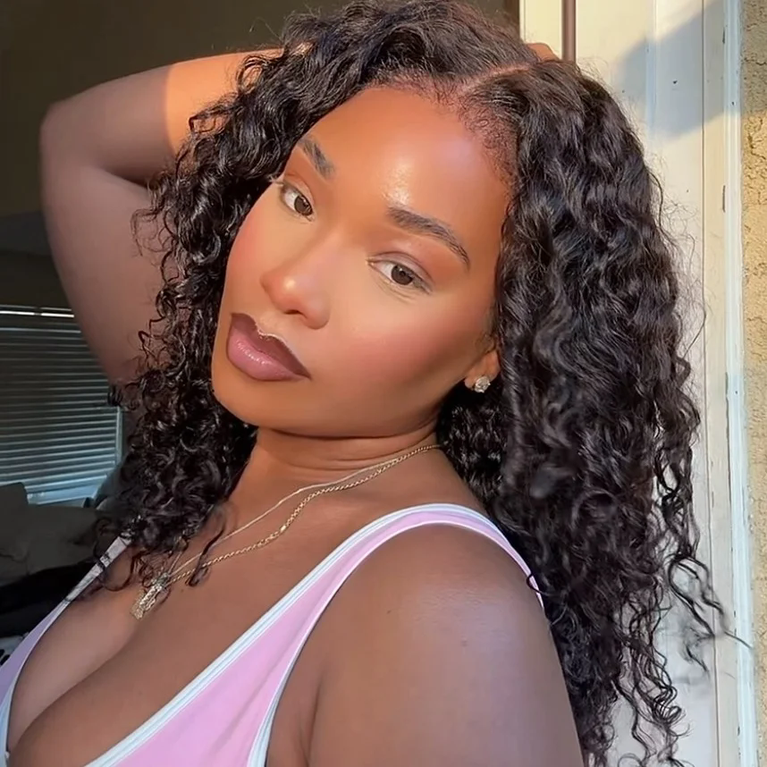 4C Edges Curly Human Hair Wigs Kinky Curly HD Lace Frontal Wigs Pre Plucked Ready to Go Lace Wigs With Curly Baby Hair