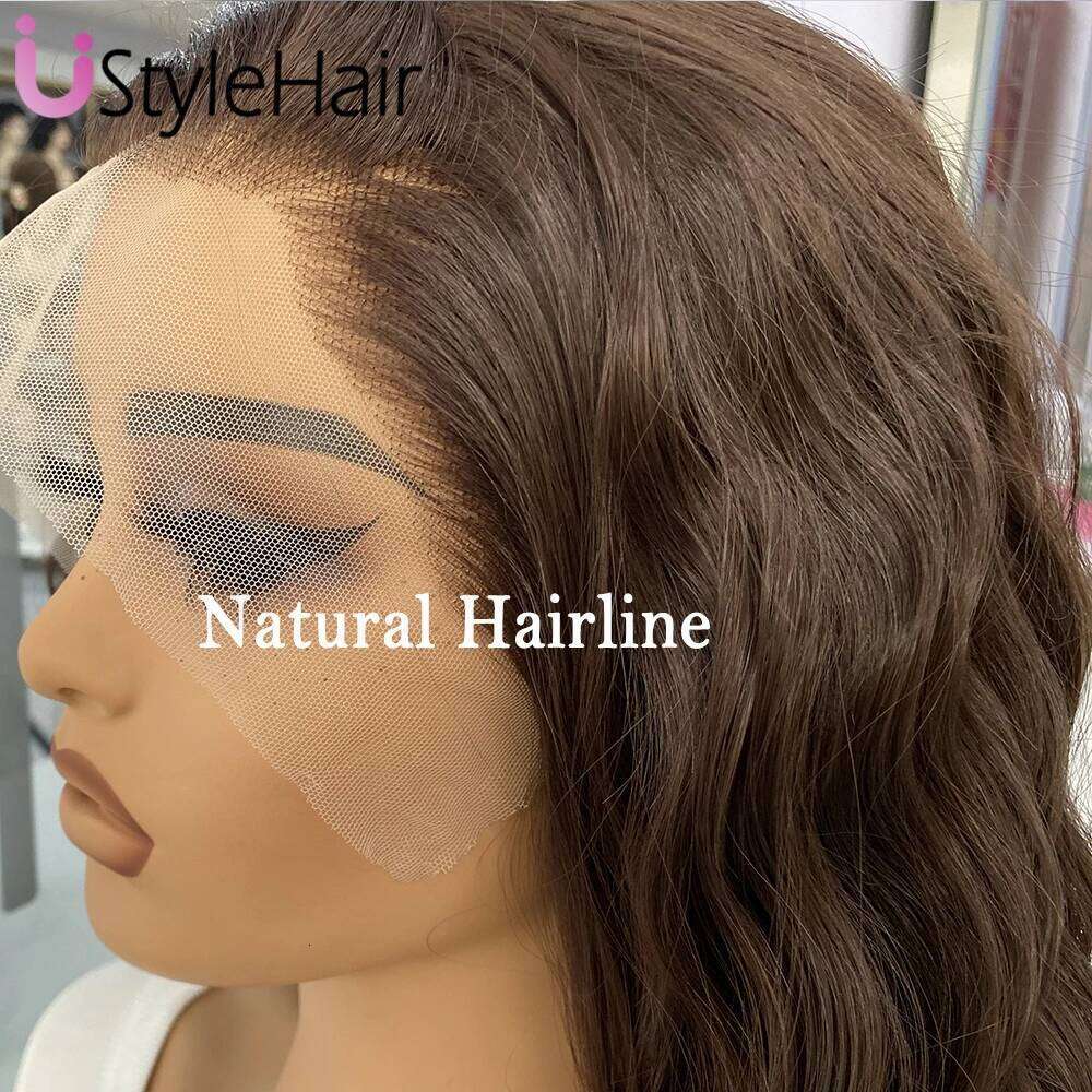 Ustylehair Brown Lace Front Natural Looking 12Inches Short Wave Heat Resistant Synthetic Hair Daily Use Cosplay Wig Xiusiyuan2509