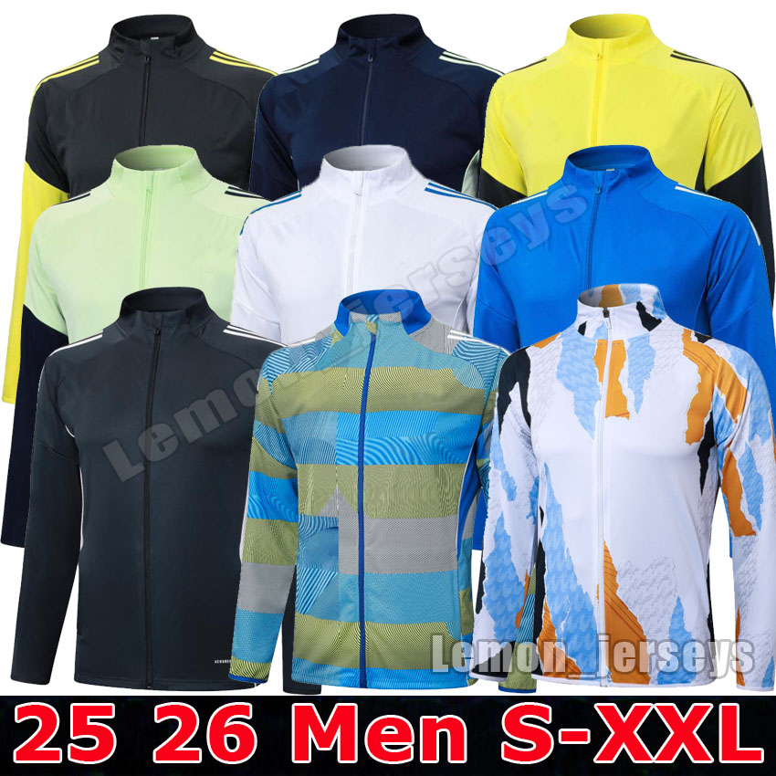 2025 2026 Madrids Men's Adult Soccer Jersey camisa de futebol Training 25 26 MODRIC BELLINGHAM VINI JR Full Zipper Long-sleeved Football Jacket Tracksuit Top Size S-XXL