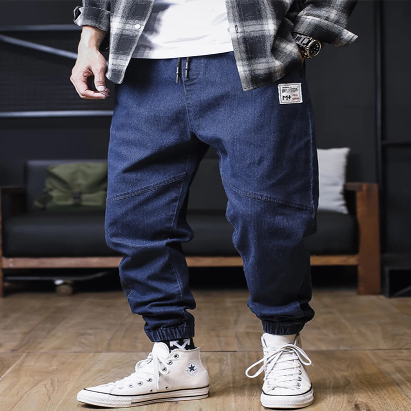 Plus Size Jeans Men Loose Joggers Streetwear Harem Cargo Pants AnkleLength Denim Trousers 241126wtt