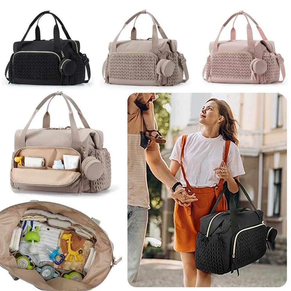Multifunction Mommy Diaper Bag with Insulated Pocket Changing Pad Portable Baby Diaper Bag Large Capaci Nappy Waterproof BagXJ250928