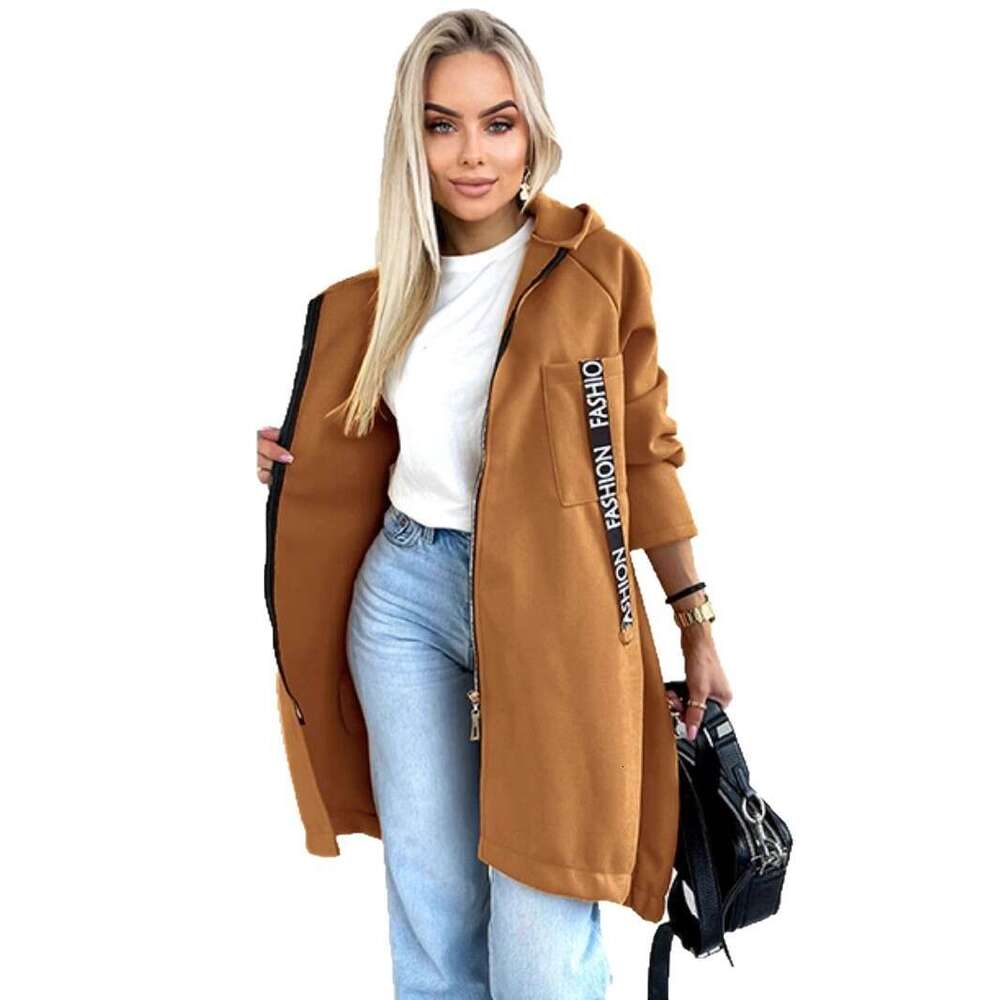 Hooded Sports Fleece Sweatshirt Casual Long Sleeve Zipper Women's Plus Size Solid Color Jacket