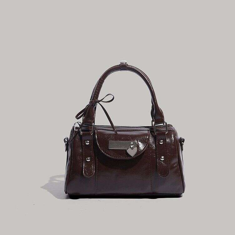 Women's Stylish Ballet Bowling With Bowknot Detail - Small Crossbody For Daily Use Love Bow Handbag Shoulder Messenger Bag Female