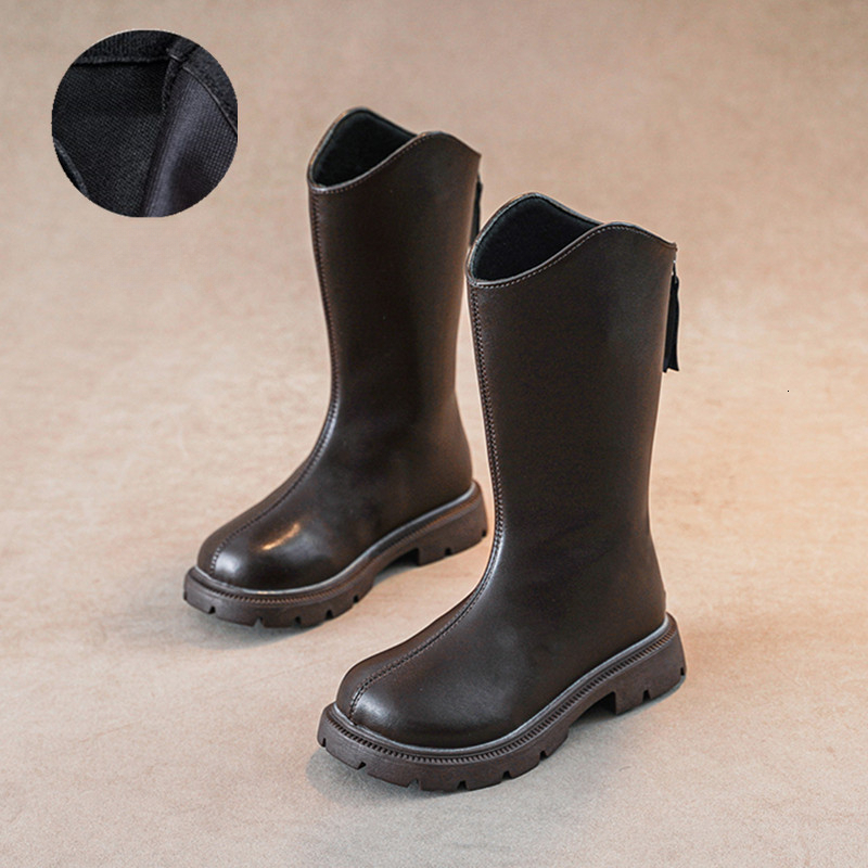 New autumn and winter women's boots, long boots, children's boots, Martin boots, high top wool lined leather boots, fashionable designer sho