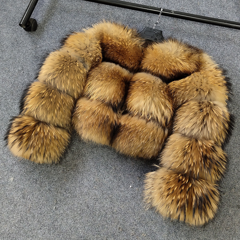 2025 Super Hot Winter Women Luxury Thick Real Raccoon Coat Natural Fox Fur Jacket Plus Size Jackets Female Vestfaux fur coat women