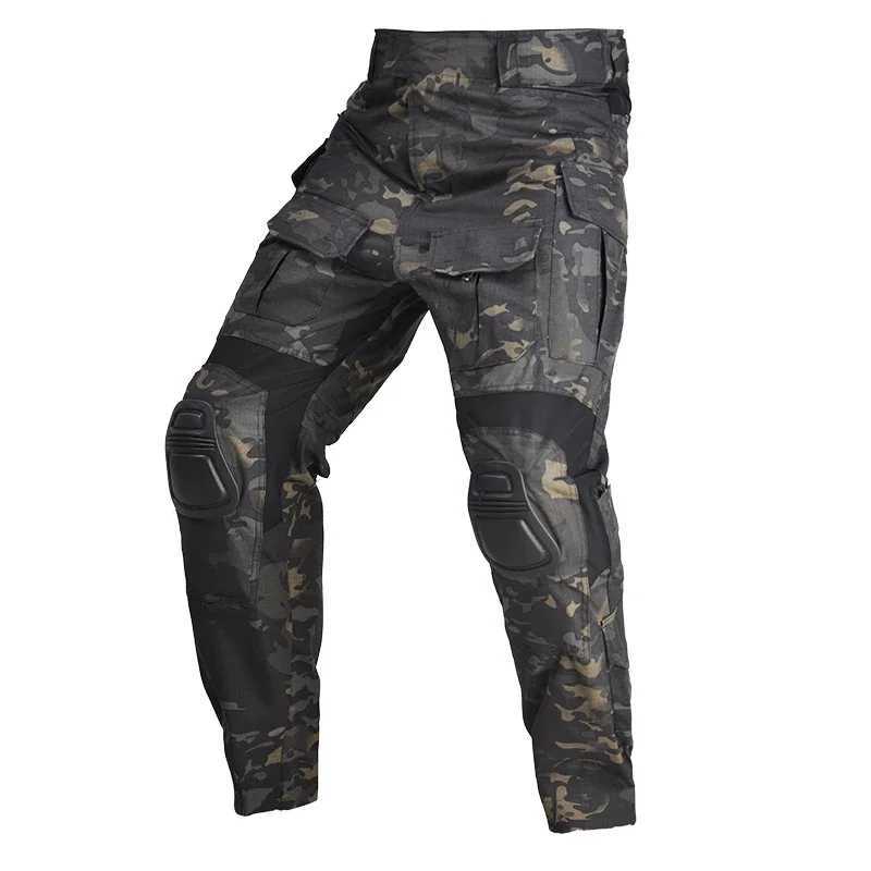 GEN3 Men Paintball Combat Cargo PantsKnee Pads Camo Airsoft Trousers Elasticity Training Tactical Pant Hunting Clothes Climbing W250928