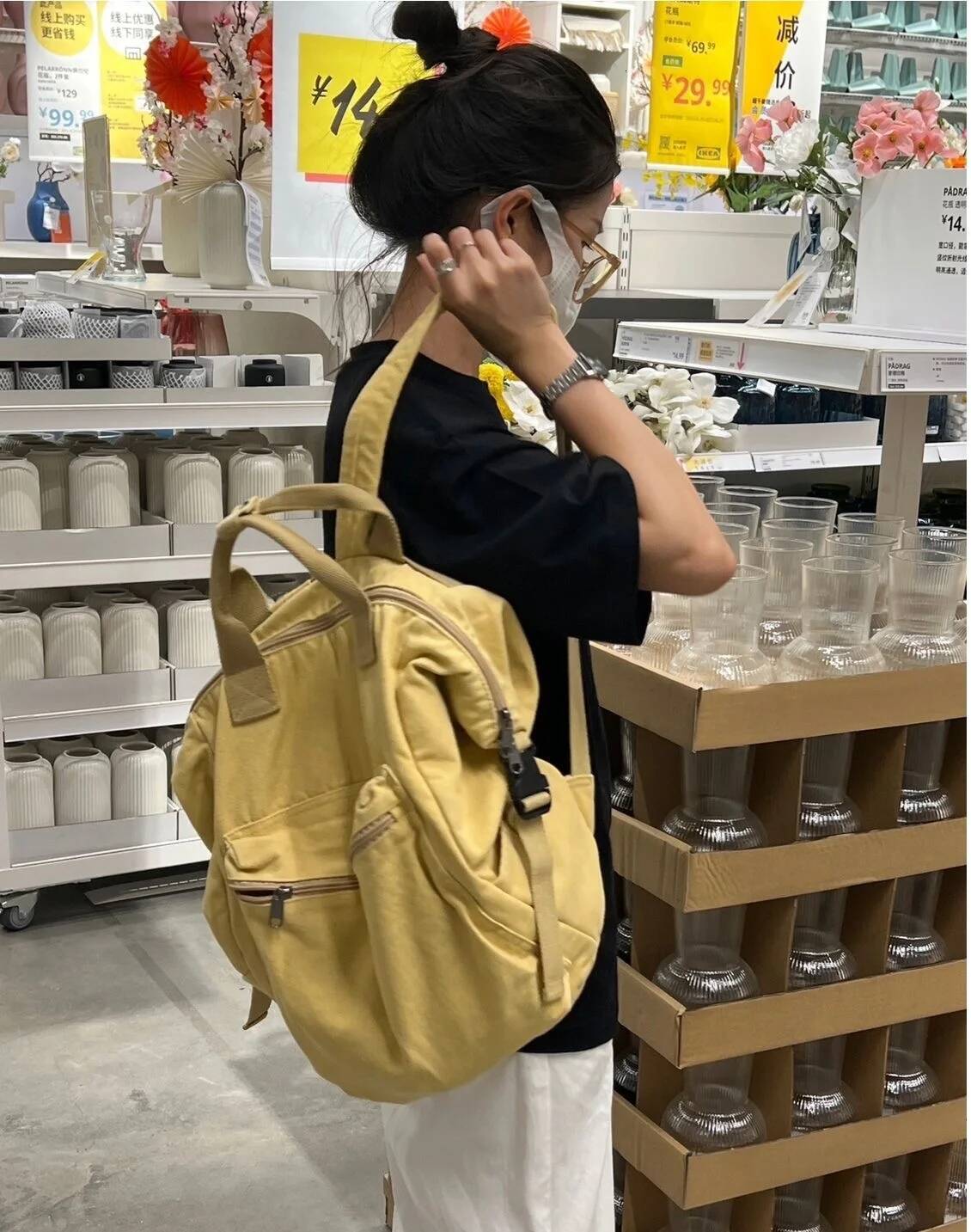 Women's Stylish Nylon Travel Black Casual Large Girls' School Bag for Boy White High-Capactiy Backpack Korean Style high-quality