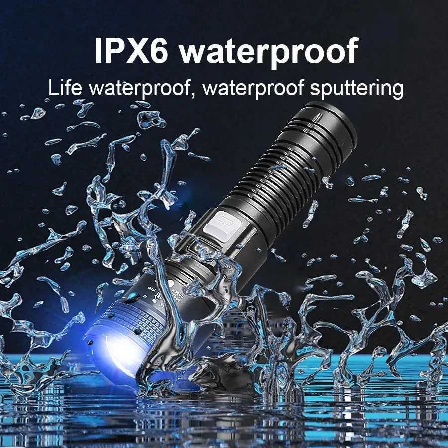 2000000LM UltraHigh Power Flashlight Digital Electronic Display Waterproof Torch Zoom Hand Light Outdoor Camping Lantern D250928