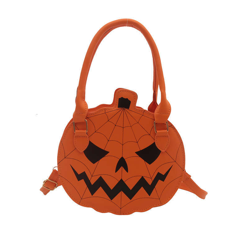 Halloween 2025 New Color-Block Simple Single-Shoulder Small Round Quirky Pumpkin Women's Bag