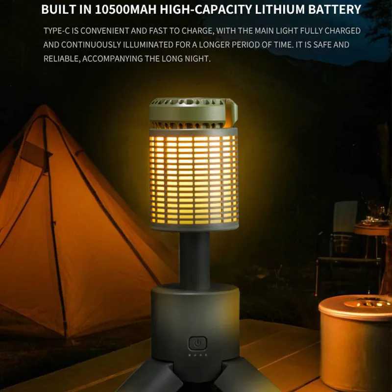 Folding Camping Light Portable Telescopic Lanterns Builtin 10000mAh Outdoor Waterproof Magnetic Lamp With Triangle Stand Base C250928