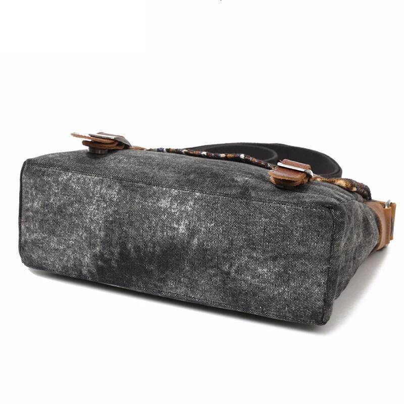 High Quality Waxed Canvas Shoulder National Style Crossbody Young Men Patchwork Color Flap Sling Bag 2022 high-quality