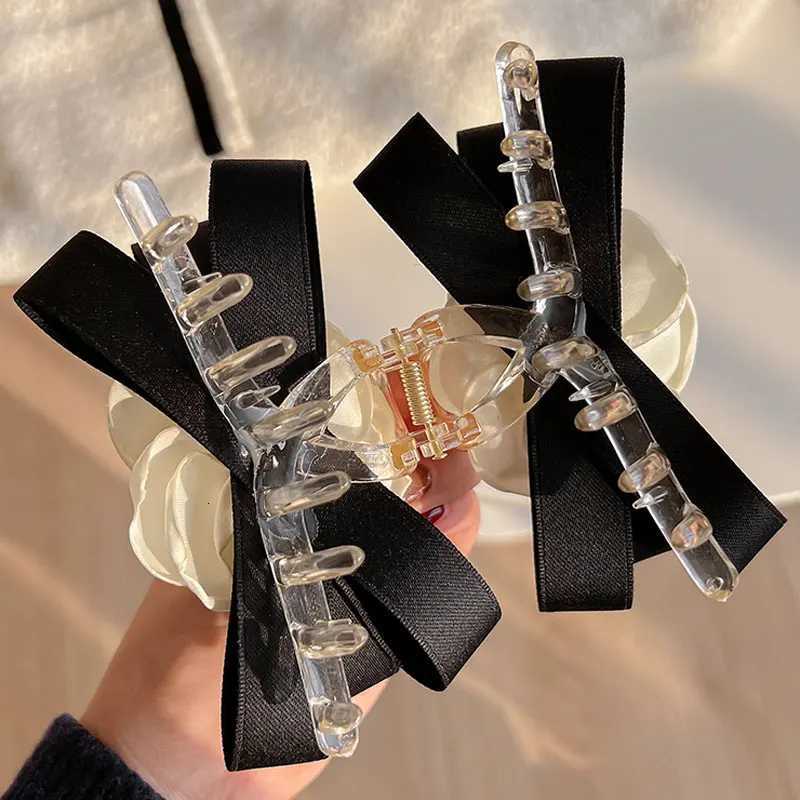 Elegant bow camellia hair clip hair clip highend French hairpin back head shark clip headwear for women W250928
