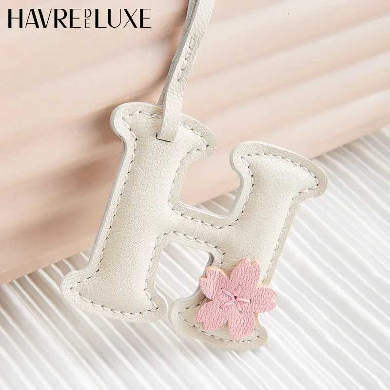 Luxury Letter bag charm genuine leather sheepskin bag pendant H letter keychain Cute and highend car gift DIY bag accessories Y250928as
