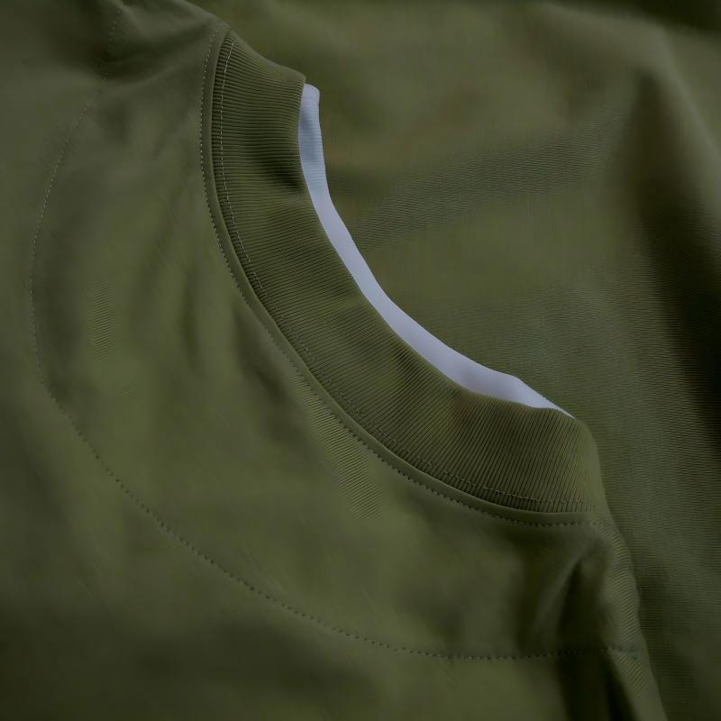 Men's American Style Fake Two-Piece V-Neck Short Sleeve Tee - Summer Heavyweight Cotton Top, Customizable Print-01009