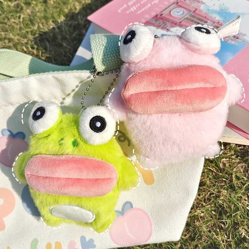 Cute Sausage Mouth Frog Key Chain Cartoon Plush Doll Pendant Couple Key Ring Backpack Charms Car Bag Decor Christmas GiftXJ250928