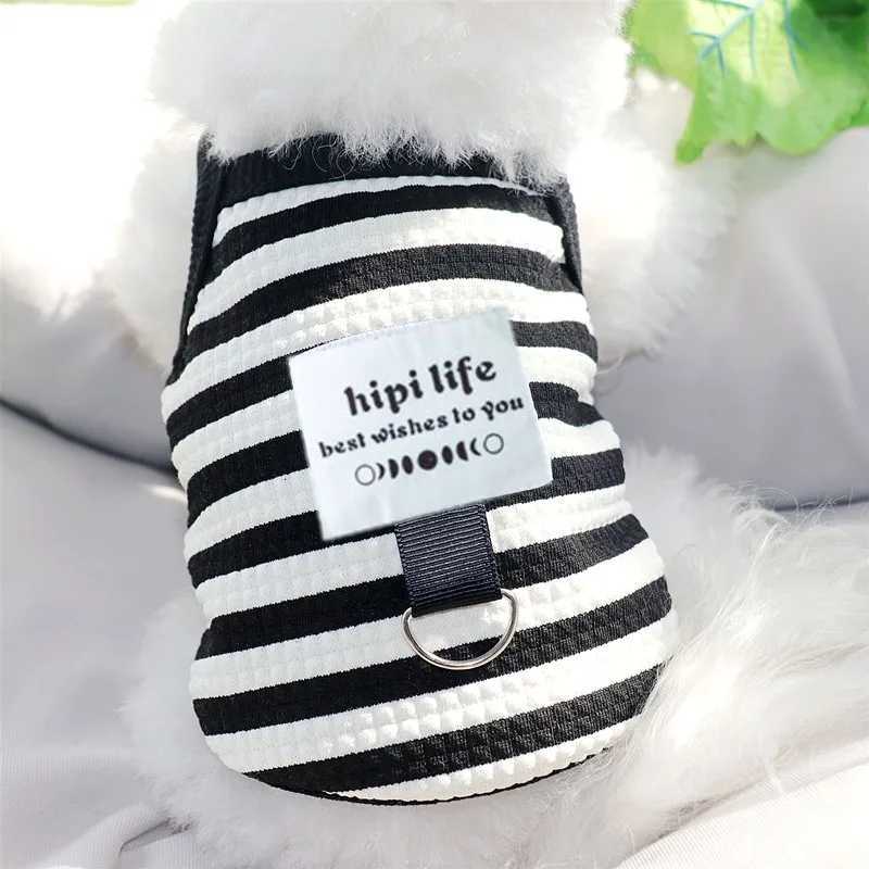Vest for Dogs Pet Black White T Shirt with DRing Summer Puppy Clothes Chihuahua Bichon Poodle Suspenders Costume Cat Clothing X250928