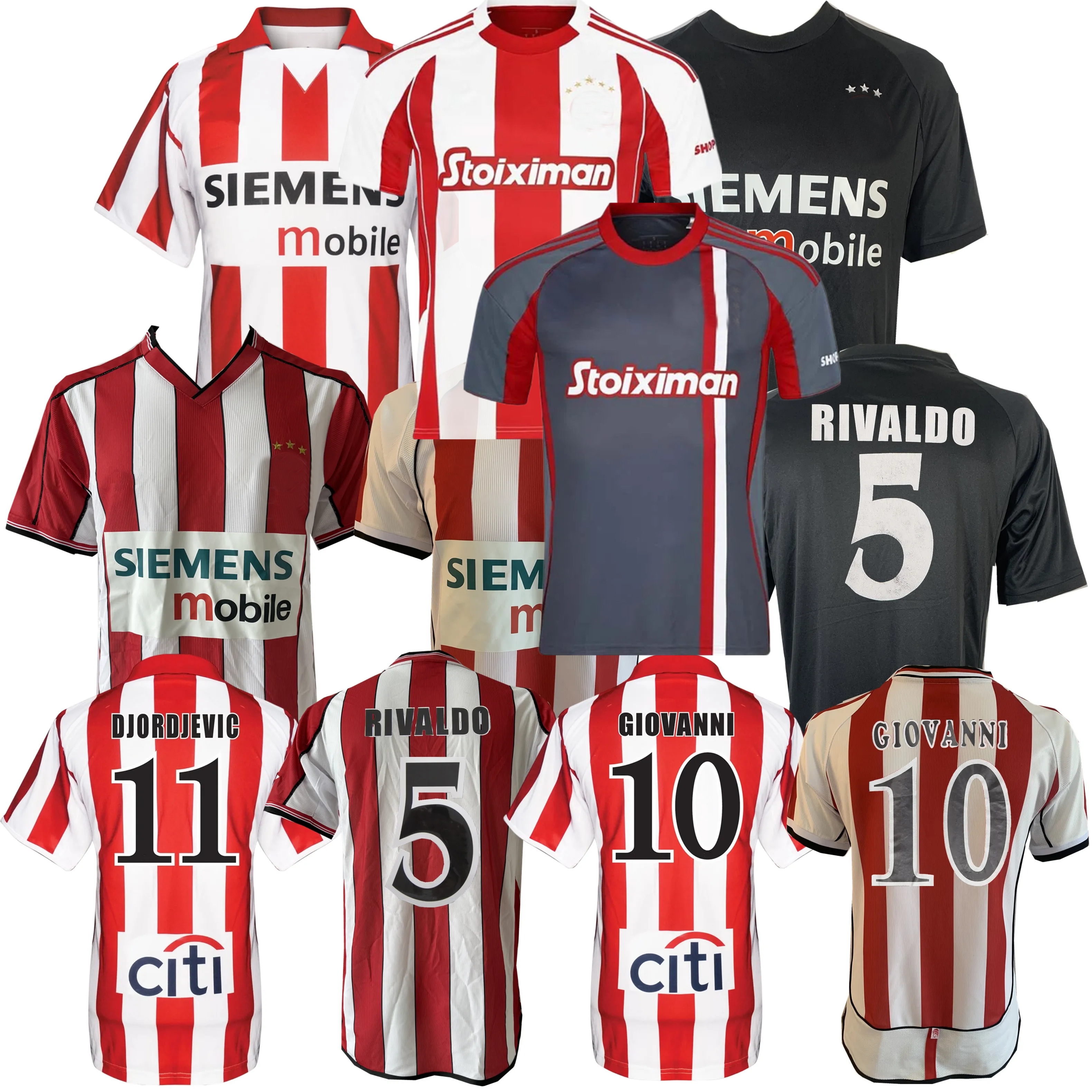 2001 02 03 04 05 2025 2026 Piraeus Soccer Jerseys Greece Olympiakos TAREMI HEZZE RODINEI GELSON.M EL KAABI VELDE YAZICI GIOVANNI RIVALDO 100th football shirt