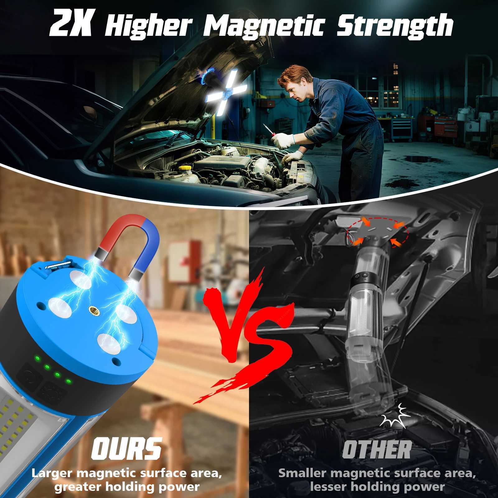 4100LM 3 Modes Foldable Work Light With Bracket 10400Mah Camping LED Telescopic Flashlight Rechargeable Emergency Lamp Outdoor C250928