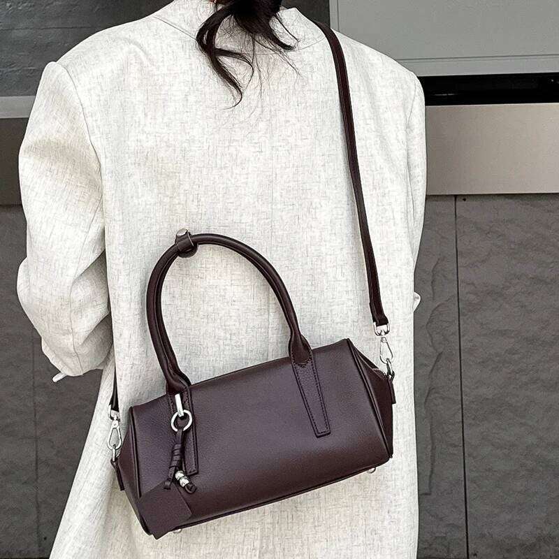 Women's Casual Cowhide Underarm Shoulder Bags Ladies Cow Leather Retro Crossbody Bag Female Portable Designer Handbags Suotong2509