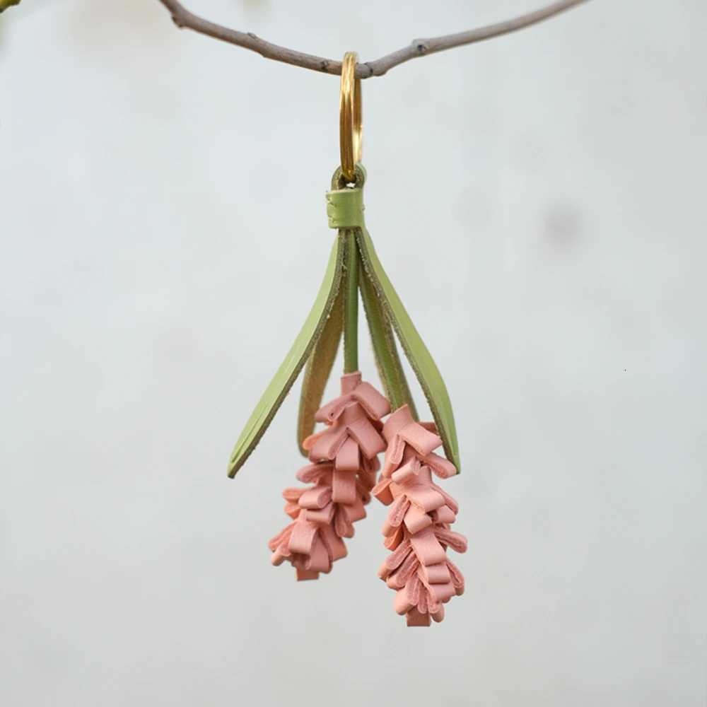 Luxury Cowhide Leather Lavender Charm For Womens Bag Fashion Keychain Durable Exquisite Workmanship Bag Decoration Bag Accessories Y250928