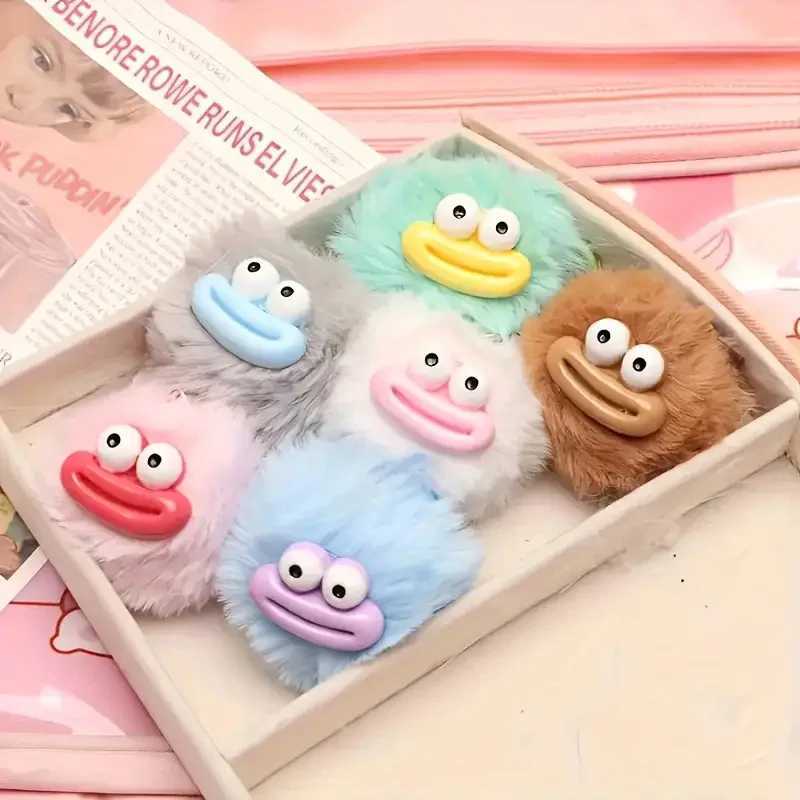 6Pcs Cute Cartoon Sausage Mouth Plush Keychains Soft Faux Fur with Durable Metal Ring for Bags Cars Ideal Gift for FriendsXJ250928