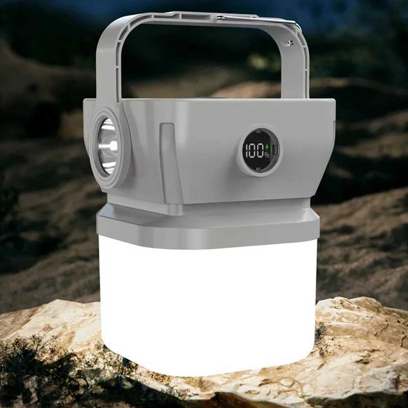 Portable Led Camping Flashlight Rechargeable Led Camping Solar Rechargeable Lantern Waterproof Outdoor Supplies Lightweight Tent C250928