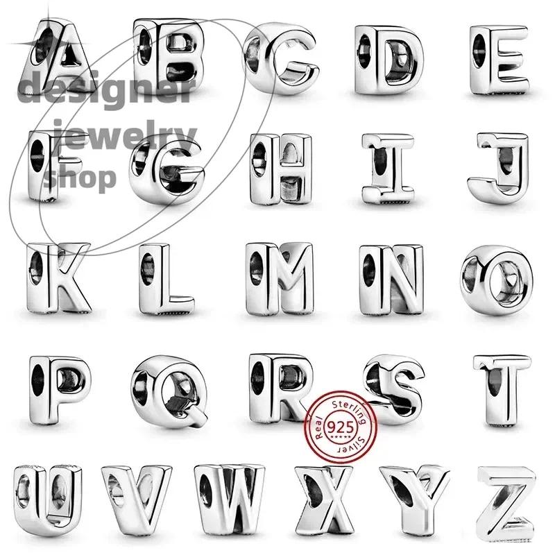 silver charm for bracelet designer charm bead Letter A-Z Charm Bead Suitable for Original Charm Bracelet Pendant Women' DIY Jewelry