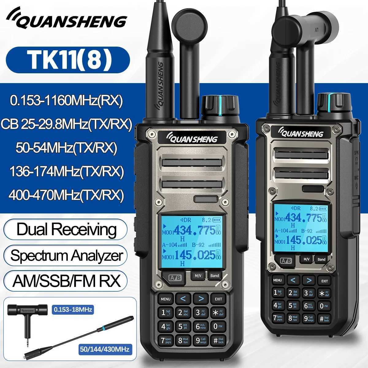 Quansheng TK11 8 Walkie Talkie 10W Dual Receiving PTT 27MHz CB Radio CW LSB LW MW SW TypeC Charger NOAA for UVK5 8 TK11 5XJ250928