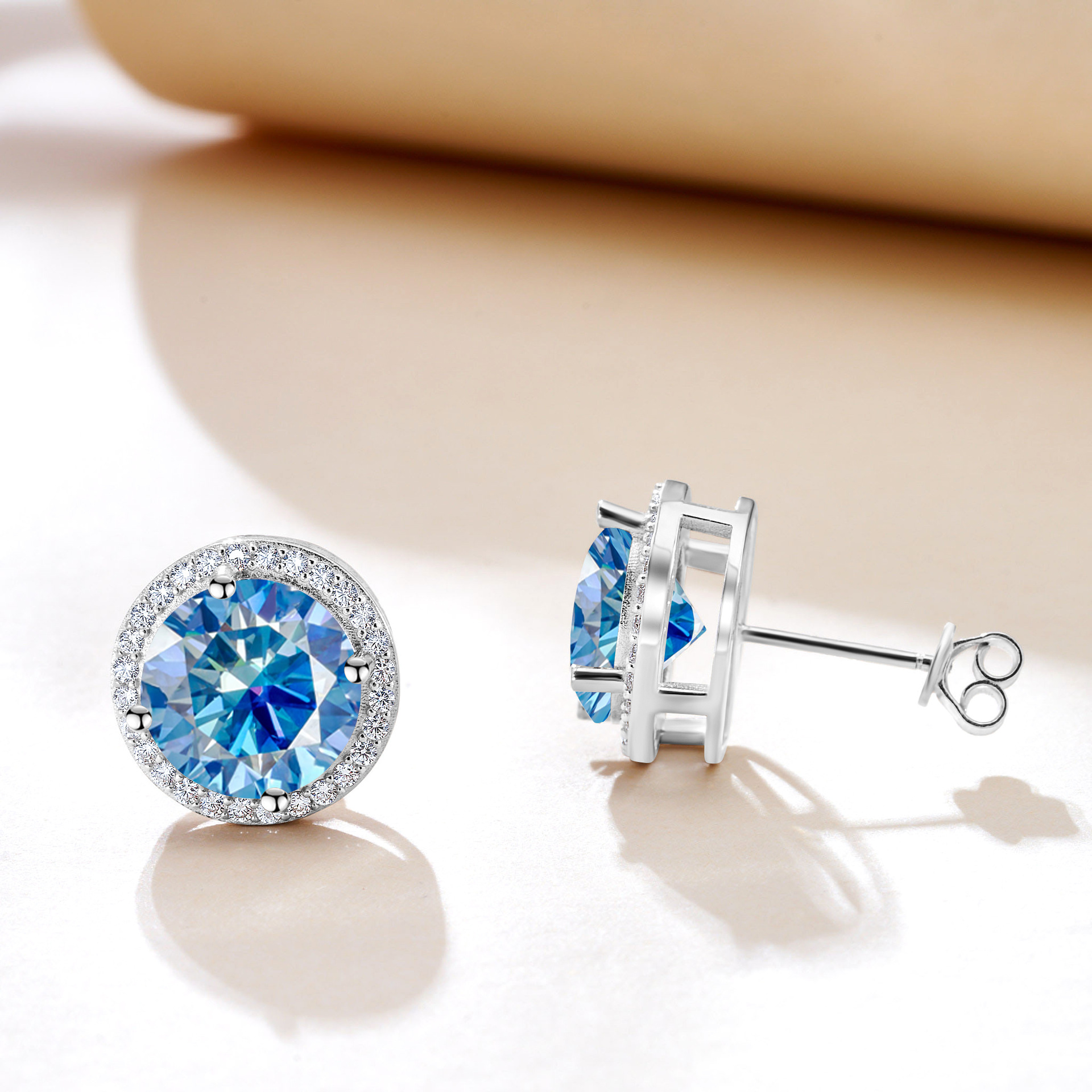 Designer earrings 5CT moissanite earrings in white gold with GRA certificate earrings for men women