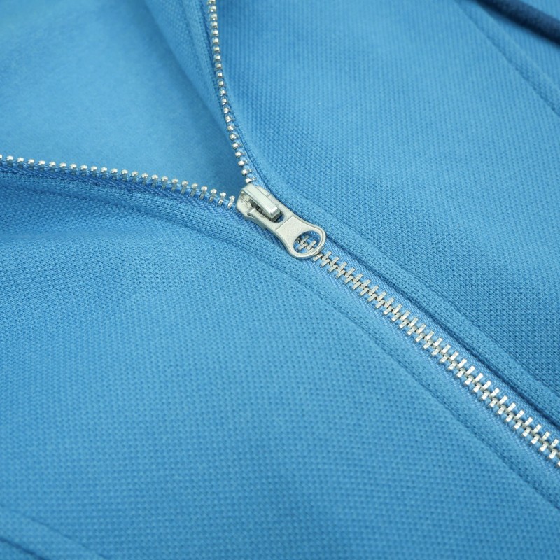 New Summer Zip Short-Sleeve Outerwear - Hooded Solid T-Shirt with Pocket, Drawstring, Unisex Casual Top, Customizable Design-01016