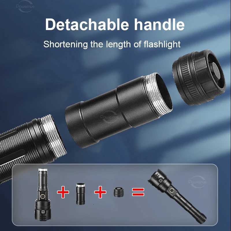 High Power Led Flashlight Rechargeable LED Flashlights High Power Zoom Torch Long Range 2500m Camping Hunting Outdoor Lantren D250928