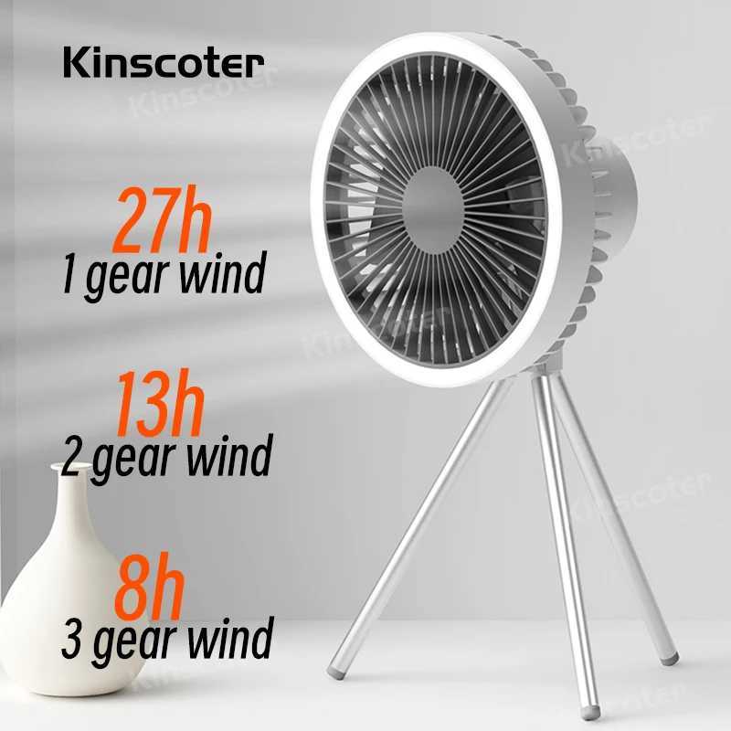 10000mAh Camping Fan Rechargeable Desktop Portable Circulator Wireless Ceiling Electric Fan with Power Bank LED Lighting C250928