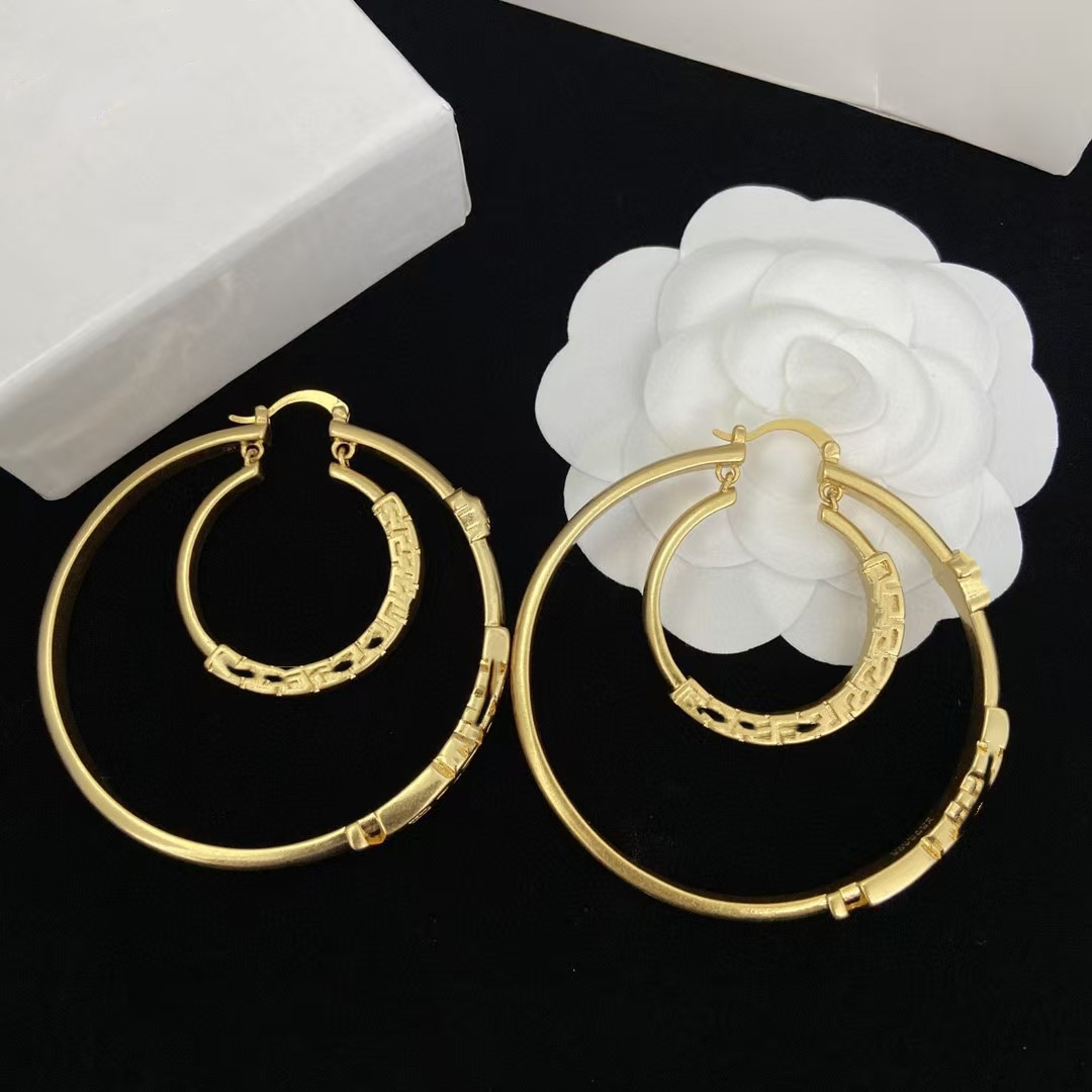 Trendy Designer Letter Style Elegant Women's 6cm Large Earrings Wedding Valentine's Day Jewelry