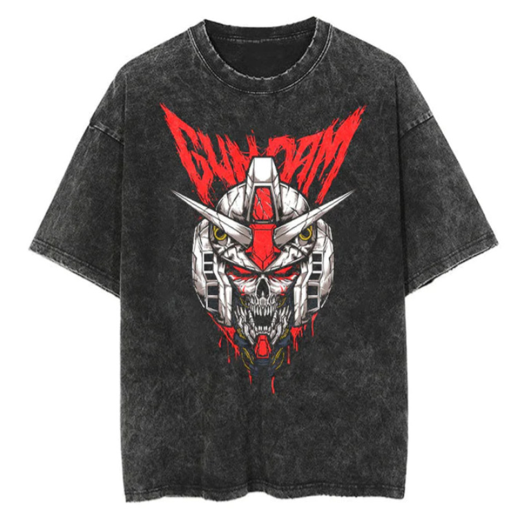 European & American Washed Vintage Short-Sleeve T-Shirt American Retro Anime Short-Sleeve T-Shirt - TT8340