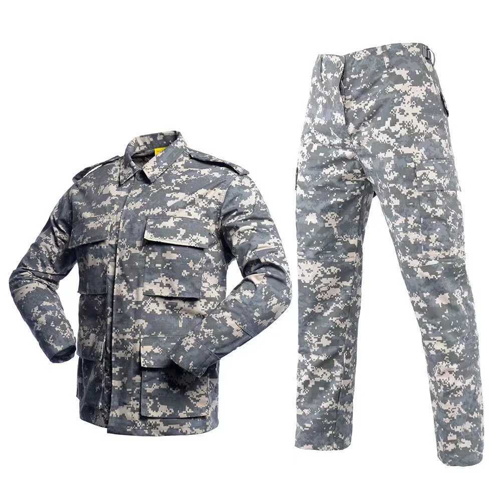 Mens Sets BDU Uniform Woodland Camouflage Uniform Four Cargo Pockets Clothes Outdoor Training Clothes Military Uniform Tactical W250928