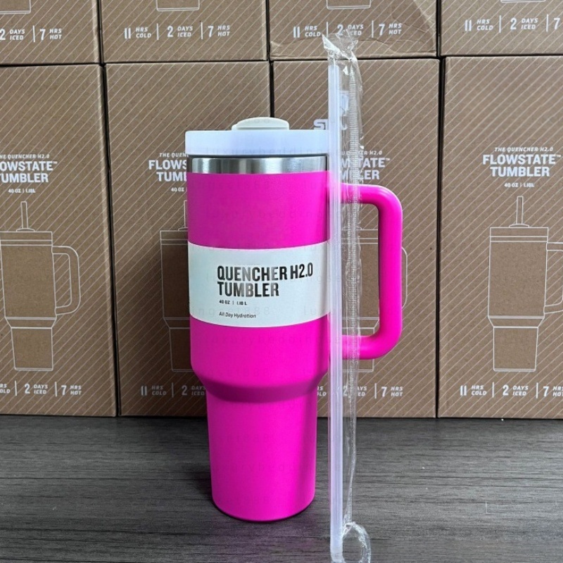 Water Bottle 40oz tumbler Stainless Designer Cup cups lid and straw water bottle Car cup stainless steel coffee cup straw large-capacity mug