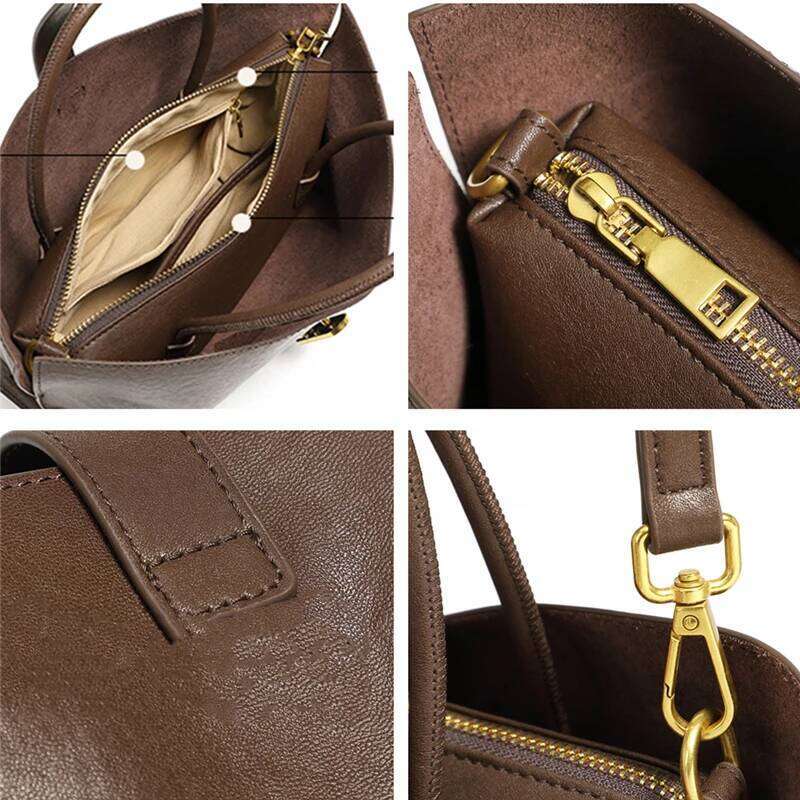 Hifashion Vintage Genuine Leather Tote For Women 2025 Designer Commuting Shoulder Bags Crossbody Ladies Handbags