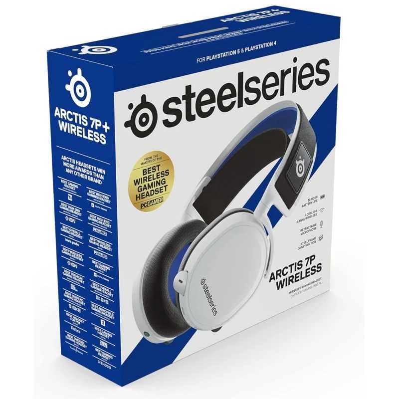SteelSeries Arctis 7P Wireless Gaming Headset with Noise Cancelling Microphone for 4 5 and PC White Z250926