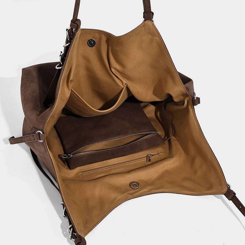 Autumn And Winter Vintage Faux Suede tote bag Commuter Large Capacity Shoulder bag With Purse bags