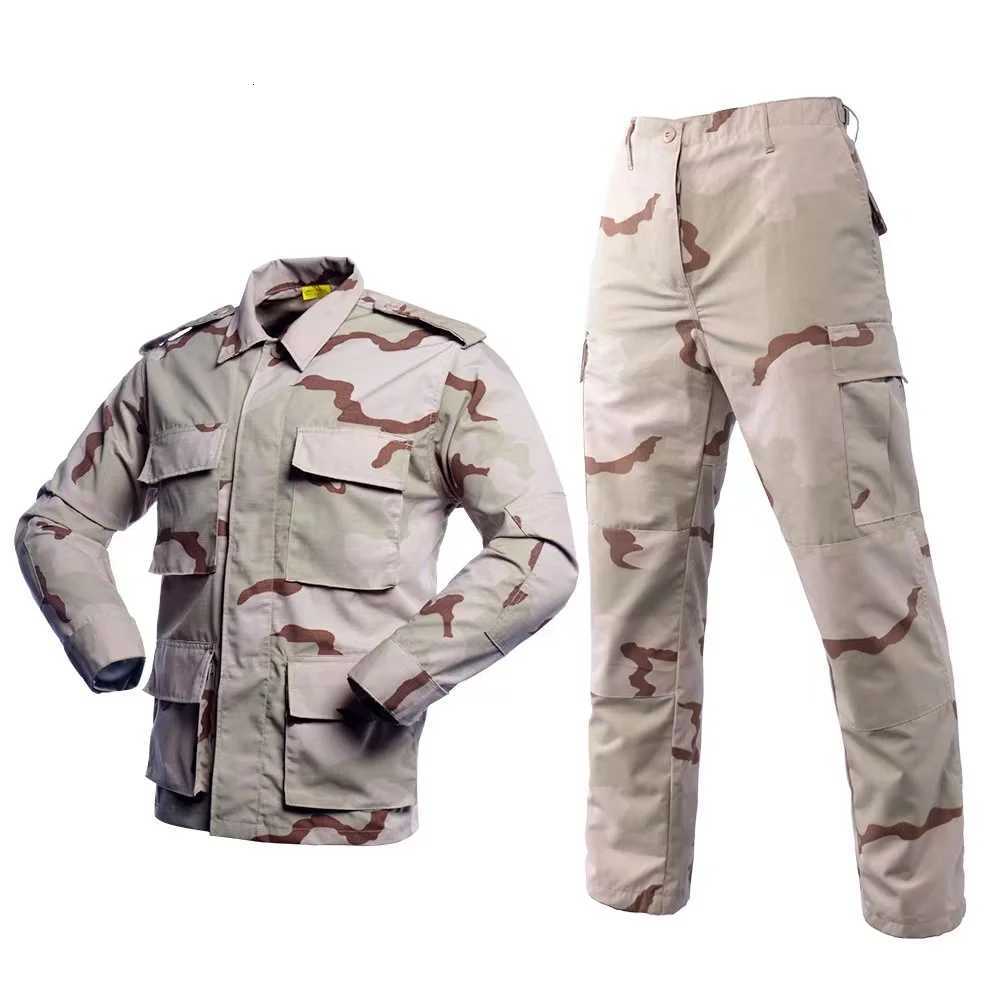 Mens Sets BDU Uniform Woodland Camouflage Uniform Four Cargo Pockets Clothes Outdoor Training Clothes Military Uniform Tactical W250928