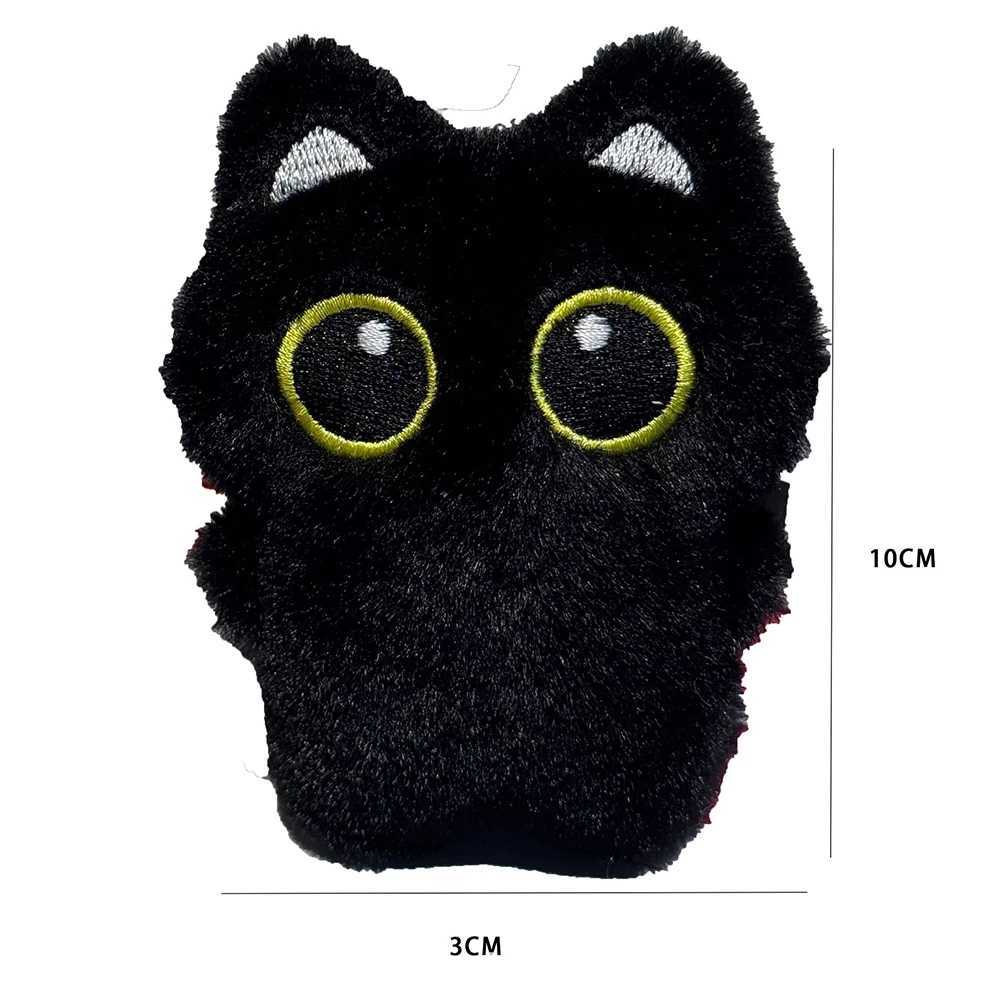 Cute Mini Black Cat Pendant Keychain Cartoon Plush Kitten Doll Charms With Beaded Chain Cuddly Black Kitten For Boys Girls GiftsXJ250928