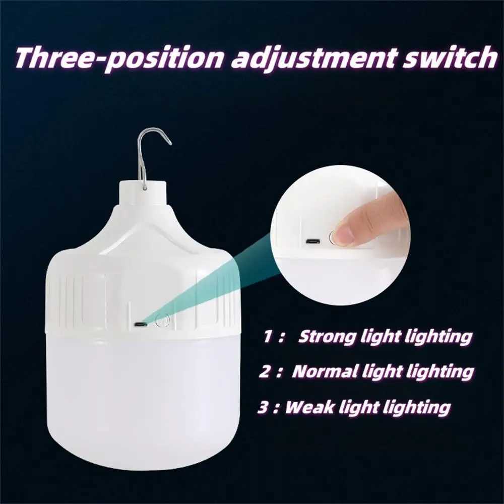 Usb Rechargeable Led Bulb Portable Camping Light Bulb Emergency Lighting Flashlight Lights Outdoor Picnics Hanging Tent Light C250928