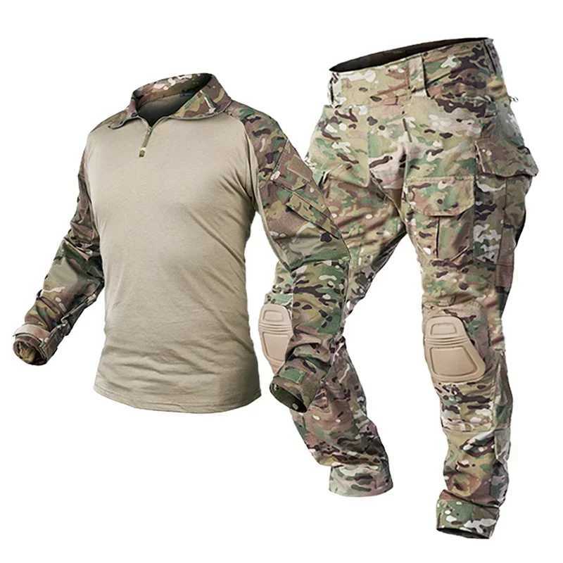 Men Paintball Clothing Uniform Tactical Camouflage Hunting Shirts Pants ElbowKnee Pads Suits W250928