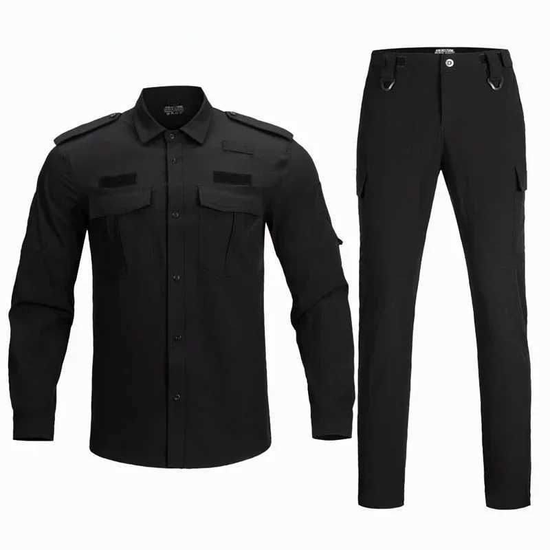 Men Uniforms Tactical Suit Man Multi Pockets Shirt Quick Dry Cargo Pants Soldier Durable Working Clothes for Men 2024 W250928