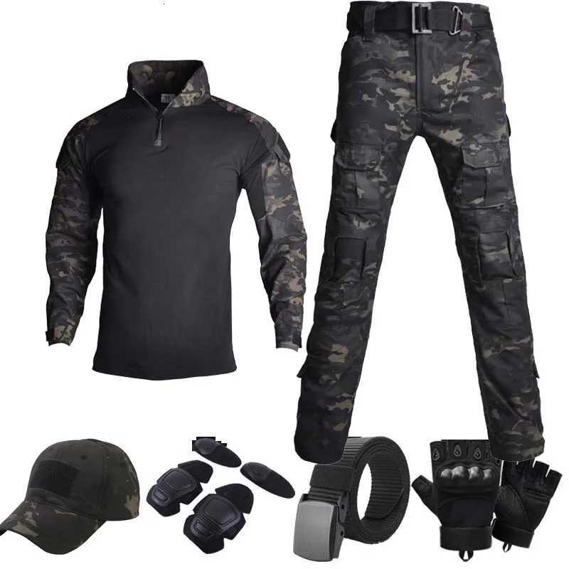 New Milit Tactical Uniform Outdoor Camo Suit Hunting ShirtTrainning Pant Suit Airsoft Paintball Hunting Clothes Suit Breathable W250928
