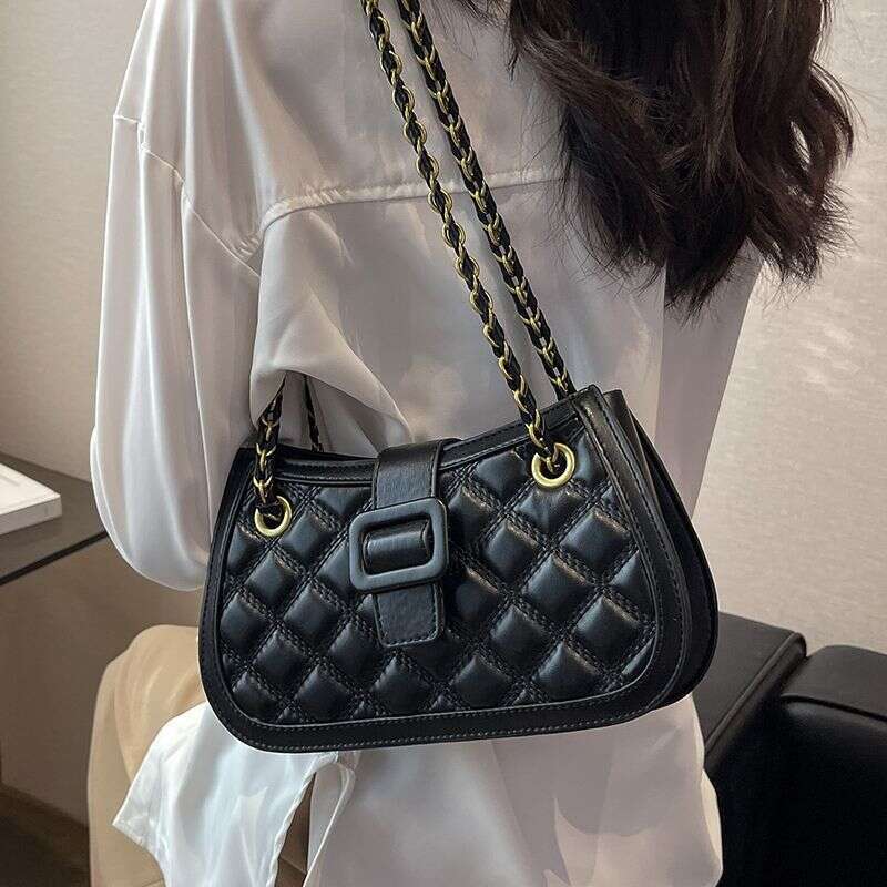 Design texture small for spring and summer new fashion niche dia grid chain popular women's crossbody bag